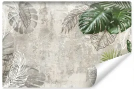fototapeta-beton-tropikalne-liscie-natura-450x300