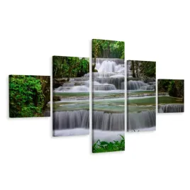 obraz-pentaptyk-drzewa-wodospad-natura-3d-250x150