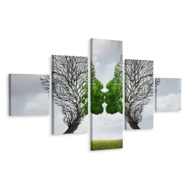 obraz-pentaptyk-twarze-drzewa-pocalunek-3d-250x150
