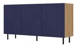 komoda-oron-3d-4x-150cm-ryflowane-fronty-dab-artisan-granatowy