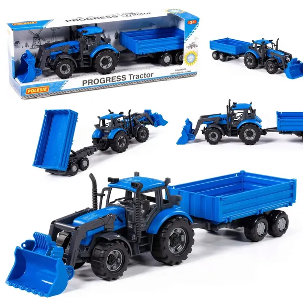 wader-traktor-ladowarka-progress-z-przyczepa-niebieski