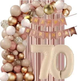 balony-bezowe-dziki-roz-rose-gold-dekoracje-na-urodziny-cyfra-70-lat