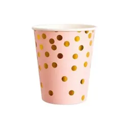 kubeczki-papierowe-rozowe-zlote-kropki