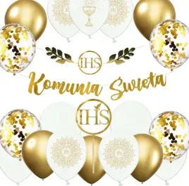 balony-zlote-komunia-dekoracje-na-komunie-topper