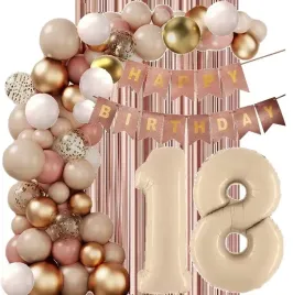 balony-bezowe-dziki-roz-rose-gold-dekoracje-na-urodziny-cyfra-18-lat
