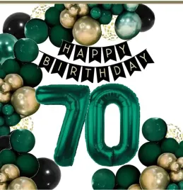 balony-dekoracje-na-urodziny-cyfra-70-lat-czarne-zlote-zielone