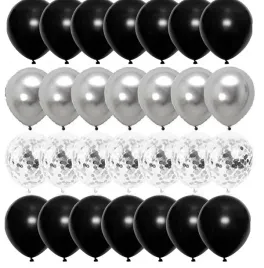 balony-zestaw-czarne-srebrne-z-konfetti-29szt