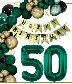 balony-dekoracje-na-urodziny-cyfra-50-lat-zielone-zlote-czarne