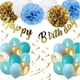 balony-zestaw-dekoracji-urodziny-niebieski-pompony