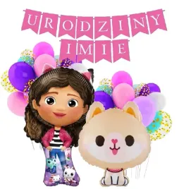 balony-koci-domek-gabi-baner-urodziny-imie