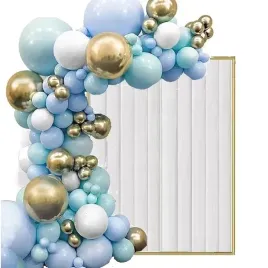 balony-blekitne-zlote-luk-girlanda-122-szt