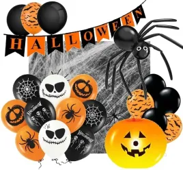 balony-dekoracje-halloween-pajeczyna-dynia