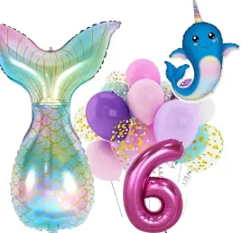 balony-zestaw-na-urodziny-6-lat-syrenka
