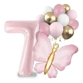 balony-na-urodziny-zestaw-dekoracji-balon-cyfra-7-motylek