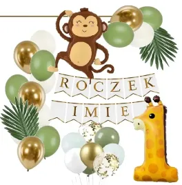 balony-boho-safari-zwierzatka-malpka-roczek-imie