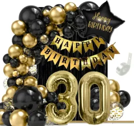 happy-30-balony-dekoracje-na-30-lat-czarne-zlote