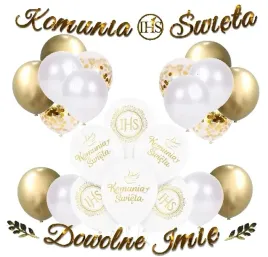 balony-zlote-komunia-dekoracje-na-komunie-imie