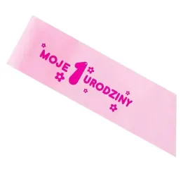szarfa-moje-1-urodziny-rozowa
