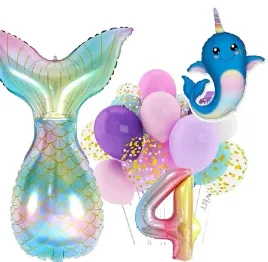 balony-zestaw-na-urodziny-4-latka-syrenka