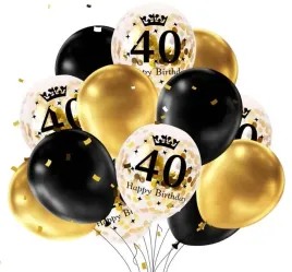 balony-na-czterdziestke-40-urodziny-czarne-zlote