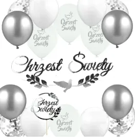 balony-srebrne-chrzciny-dekoracje-chrzest-topper