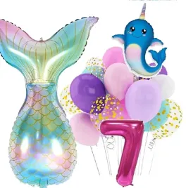 balony-zestaw-na-urodziny-7-lat-syrenka