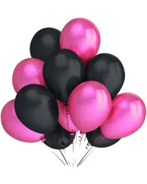 balony-zestaw-czarne-rozowe-fuksja-18-40-lat-12szt