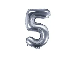 balon-35cm-cyfra-5-srebrna-cyfry-litery-napis