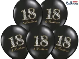 balony-na-18-urodziny-osiemnastka-czarne-5-szt
