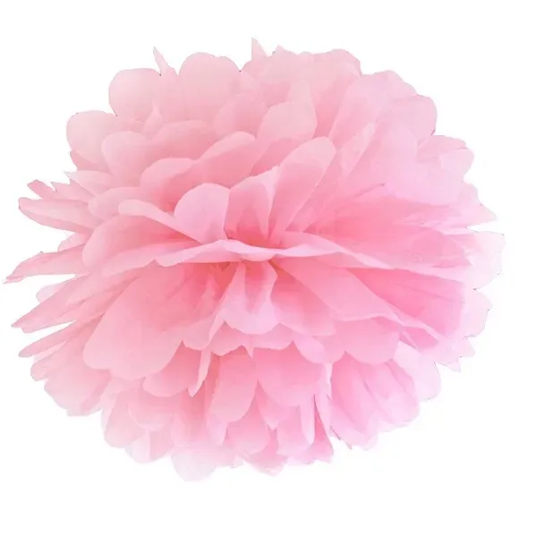 Pompon POMPONY z bibuły KULA 25 cm JASNY RÓŻOWY