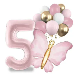 balony-na-urodziny-zestaw-dekoracji-balon-cyfra-5-lat-motylek