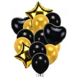 balony-zestaw-czarne-zlote-gwiazdy-serca-14-szt