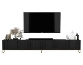 nowoczesna-komoda-rtv-glamour-szafka-rtv-czarny-mat-ryflowane-fronty-300-cm