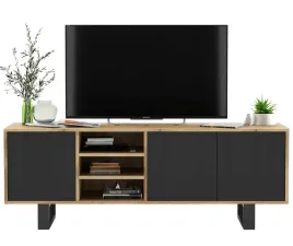 szafka-rtv-loft-komoda-industrialna-czarny-mat-150
