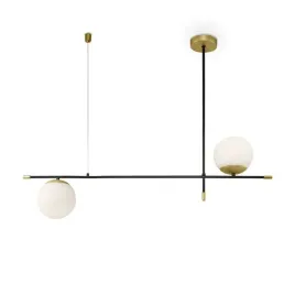 lampa-wiszaca-zyrandol-poziomy-czarny-zloty-szklane-biale-kule-maytoni