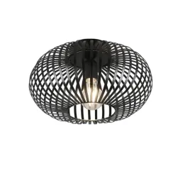 lampa-sufitowa-plafon-druciany-abazur-czarny-trio
