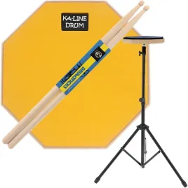 pad-perkusyjny-do-cwiczen-ppm300-8-zolty-paleczki-statyw-zestaw