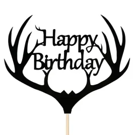 topper-na-tort-dla-mysliwego-rogi-jelenia-czarne