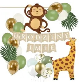 balony-boho-safari-zwierzatka-malpka-baner-imie