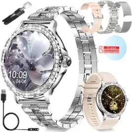 Zdjęcie produktu SMARTWATCH ZEGAREK DAMSKI POLSKIE MENU ROZMOWY CIŚNIENIE PULS CYRKONIE
