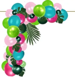 balony-turkus-girlanda-luk-aloha-hawajskie-party
