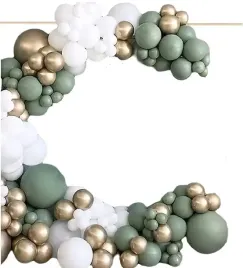 balony-khaki-biale-zlote-luk-girlanda-122szt