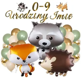 balony-na-urodziny-zwierzatka-woodland-baner-imie