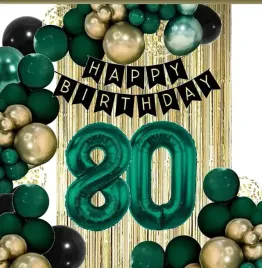 balony-kurtyna-dekoracje-na-urodziny-cyfra-80-lat-zielone-zlote-czarne