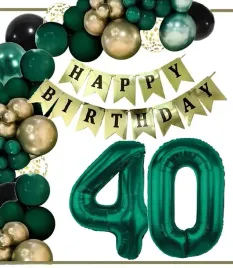 balony-dekoracje-na-urodziny-cyfra-40-lat-zielone-zlote-czarne