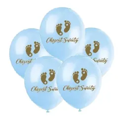 balony-stopki-na-chrzciny-chrzest-niebieskie