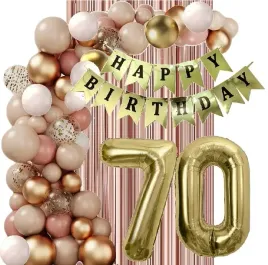 balony-zlote-bezowe-dziki-roz-rose-gold-dekoracje-na-urodziny-cyfra-70-lat