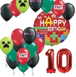 balony-zestaw-na-urodziny-10-lat-piksele-tnt-game