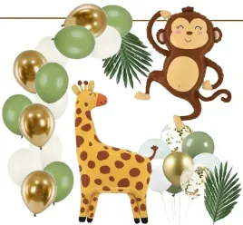 balony-dekoracje-safari-zwierzatka-malpka-zyrafa