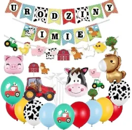 balony-zestaw-zwierzeta-farma-baner-imie